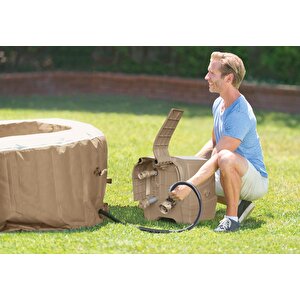 İNTEX 4-PERSON SAHARA TAN ROUND BUBLE SPA SET 28426EX