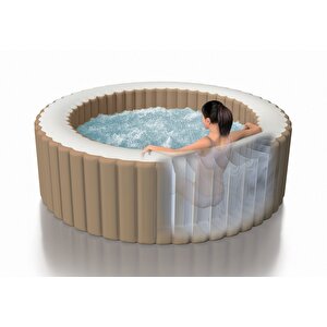 İNTEX 4-PERSON SAHARA TAN ROUND BUBLE SPA SET 28426EX