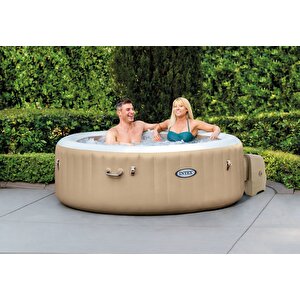 İNTEX 4-PERSON SAHARA TAN ROUND BUBLE SPA SET 28426EX