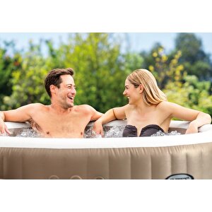 İNTEX 4-PERSON SAHARA TAN ROUND BUBLE SPA SET 28426EX