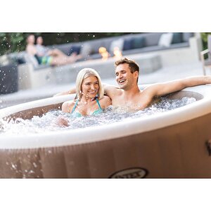 İNTEX 4-PERSON SAHARA TAN ROUND BUBLE SPA SET 28426EX