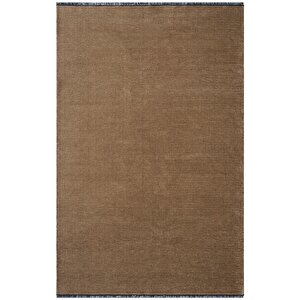 Solid 01 Brown Kahve Yumuşak Dokulu Makinede Yıkanabilir Kaymaz Tabanlı İnce Halı 160x230 cm