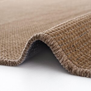Cool Halı Solid 01 Brown Kahve Yumuşak Dokulu Makinede Yıkanabilir Kaymaz Tabanlı İnce Halı