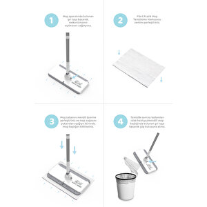 Easy Mop Pratik Temizlik Sistemi + 3 Paket Temizleme Havlusu 120 Yaprak