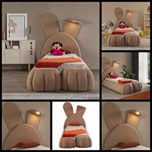 Most Bunny Tek Kişilik Karyola Teddy Kumaş 90x190 Yatak İçindir (evinize Teslim)
