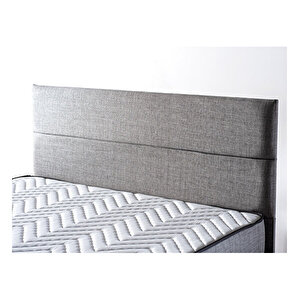 Silver Baza Ve Başlık Seti 140x190 Cm Çift Kişilik Kaydırmaz Kumaşlı Gri Keten Baza Ve Başlığı