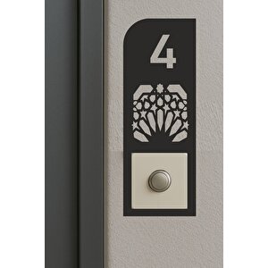 Modern Tasarım Daire 4 Kapı Numarası Zil Çerçevesi