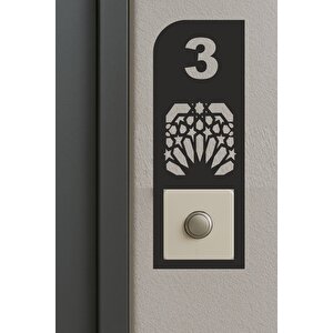 Modern Tasarım Daire 3 Kapı Numarası Zil Çerçevesi