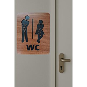Bay Bayan Wc Yönlendirme Tabelası Ahşap Mdf