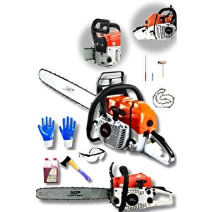 Çift Egzozlu 2.1 Hp 52 Cc Benzinli Zincirli Odun Ağaç Kesme Bıçkı Hızar Motoru