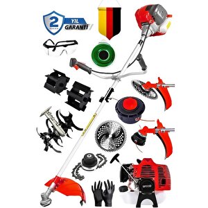 Kimmer 2,1 Hp Pro Ot Çalı Çim Biçme Bakır Sargılı Dip Çapa Ve Akrobat Çapalı Benzinli Yan Tırpan