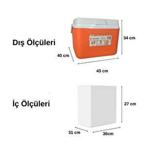 Adventure 28 Qt Soğutucu Buzluk 26 Litre Turuncu