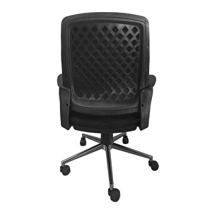 Reyo Comfy Krom Ayaklı Çalışma Sandalyesi Ofis Koltuğu Siyah