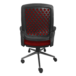 Reyo Comfy Krom Ayaklı Çalışma Sandalyesi Ofis Koltuğu Kırmızı