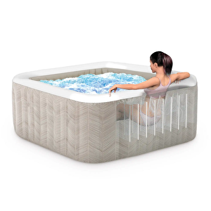 4-person Chevron Deluxe Square Bubble Spa Set