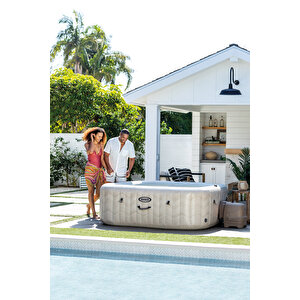 6-person Chevron Deluxe Square Bubble Spa Set