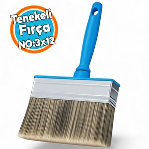 Solvente Dayanıklı Tenekeli Fırça 3×12 Kıl Dökmez Boya Badana Plastik Saplı Tavan Kıl İç Dış Cephe