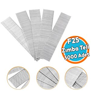 (5000 Adet) Zımba Teli F25 Sanayi Tipi 25 Mm Makina Çivi Çivisi Süpürgelik Parke Ahşap Mdf Tel