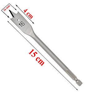 Ahşap Delme Ucu Matkap Ucu Tahta Sunta Plastik Alçıpan Delme Ucu Bits Yaprak Uç 16 Mm