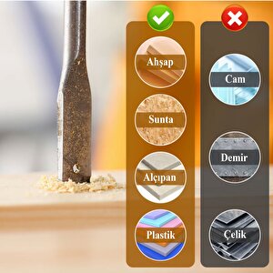Ahşap Delme Ucu Matkap Ucu Tahta Sunta Plastik Alçıpan Delme Ucu Bits Yaprak Uç 16 Mm