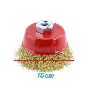 Çanak Fırça Saçaklı 75 Mm Pas Kir Toz Temizleme Metal Temizlik Fırçası