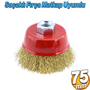 Çanak Fırça Saçaklı 75 Mm Pas Kir Toz Temizleme Metal Temizlik Fırçası