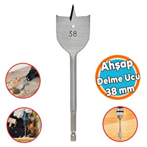 Ahşap Delme Ucu Matkap Ucu Tahta Sunta Plastik Alçıpan Delme Ucu Bits Yaprak Uç 38 Mm