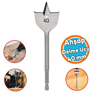 Ahşap Delme Ucu Matkap Ucu Tahta Sunta Plastik Alçıpan Delme Ucu Bits Yaprak Uç 40 Mm