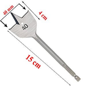 Ahşap Delme Ucu Matkap Ucu Tahta Sunta Plastik Alçıpan Delme Ucu Bits Yaprak Uç 40 Mm