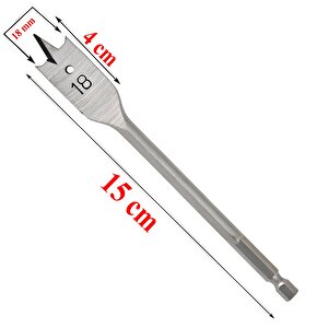 Ahşap Delme Ucu Matkap Ucu Tahta Sunta Plastik Alçıpan Delme Ucu Bits Yaprak Uç 18 Mm