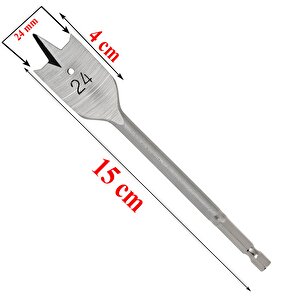 Ahşap Delme Ucu Matkap Ucu Tahta Sunta Plastik Alçıpan Delme Ucu Bits Yaprak Uç 24 Mm