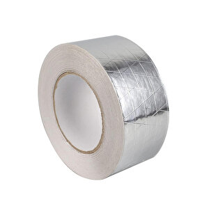 Fiberglas Lif Takviyeli Yapışkanlı Alüminyum Folyo Bant 72 Mm X 25 Metre Yanmaz Soba Borusu Bandı