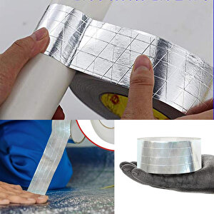 Yapışkanlı Fiberglas Lif Takviyeli Alüminyum Folyo Bant 45 Mm X 25 Metre Yanmaz Soba Borusu Bandı