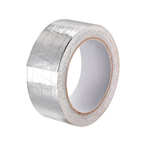 Yapışkanlı Fiberglas Lif Takviyeli Alüminyum Folyo Bant 45 Mm X 25 Metre Yanmaz Soba Borusu Bandı