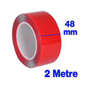 Çift Taraflı Şeffaf Silikon Bant Montaj Bandı 48 Mm X 2 Metre Güçlü Çok Amaçlı Yapıştırıcı 1 Adet