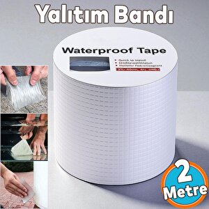 2 Metre Çatı İzolasyon Bandı Su Sızdırmazlık Geçirmezlik Yalıtım Çamur Tamir Çatlak Boru Bant 96 Mm