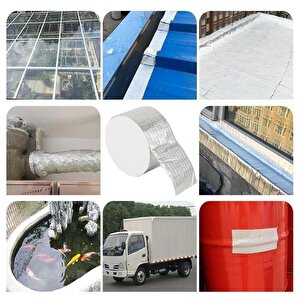 2 Metre Çatı İzolasyon Bandı Su Sızdırmazlık Geçirmezlik Yalıtım Çamur Tamir Çatlak Boru Bant 96 Mm