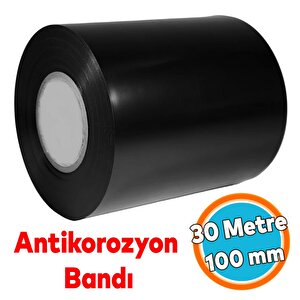 Antikorozyon Bandı Siyah Renk Metal Boru Pas Önleme İzolasyon Sarma Bant 100 Mm X 30 Metre 1 Adet