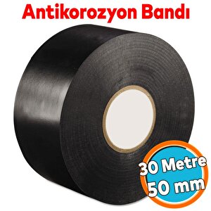 Antikorozyon Bandı Siyah Metal Boru Pas Önleme İzolasyon Sarma Bant 50 Mm X 30 Metre 1 Adet