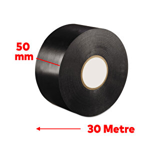 Antikorozyon Bandı Siyah Metal Boru Pas Önleme İzolasyon Sarma Bant 50 Mm X 30 Metre 1 Adet