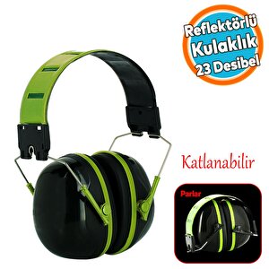 Reflektörlü Manşonlu Kulaklık Gürültü Önleme 23 Db Ses Koruma Kulak İşitme Koruyucu Reflektif