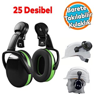 Kulak İşitme Koruyucu Barete Takılabilir Manşonlu Kulaklık Gürültü Önleme 25 Db Ses Koruma 1 Adet