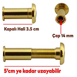 Kapaksız Kapı Dürbünü Çelik Kapı Gold 35-50 Mm Ayarlanabilir Çap 14 Mm