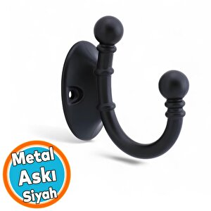 Vestiyer Dolap Askılık Askılığı Duvar Banyo Mutfak Elbise Kıyafet Çanta Askısı Askı Siyah