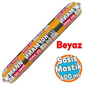 Sosis Pu Silikon Mastik 600 Ml Çok Amaçlı Güçlü Yapıştırıcı Sızdırmaz Yalıtım Poliüretan Beyaz Renk