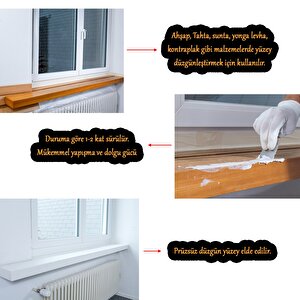 Lake Emaye Macunu Akril Tahta Ahşap Sunta Mdf Yonga Kontrplak Duralit Dolgu Tamir Macunu Beyaz 3 Kg
