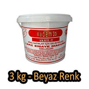 Lake Emaye Macunu Akril Tahta Ahşap Sunta Mdf Yonga Kontrplak Duralit Dolgu Tamir Macunu Beyaz 3 Kg