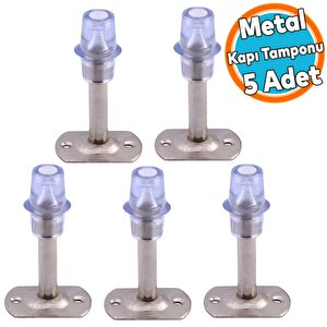 Kapı Stoperi Tamponu Metal Kapı Durdurucu Tutucu Kapı Altı Üstü Stopu Silikonlu Krom 8 Cm (5 Adet)