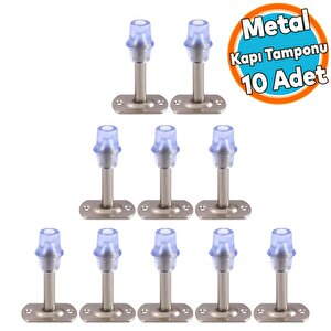 Kapı Stoperi Tamponu Metal Kapı Durdurucu Tutucu Kapı Altı Üstü Kolu Stopu Silikonlu Krom Renk 8 Cm