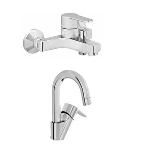 Win S Banyo Bataryası + Kuğu Lavabo Bataryası Set